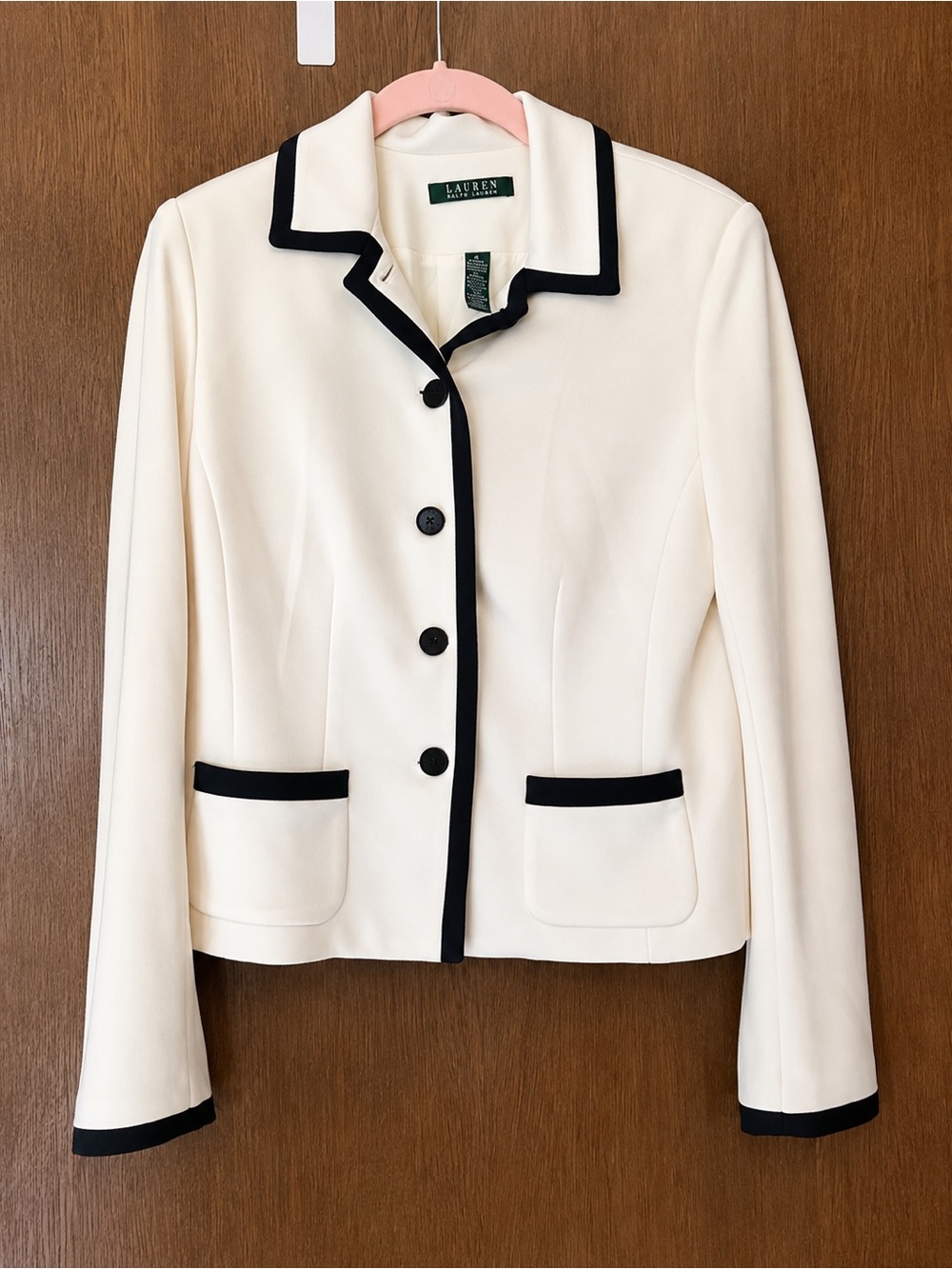 Lauren Ralph Lauren Cream Blazer with Black Trim